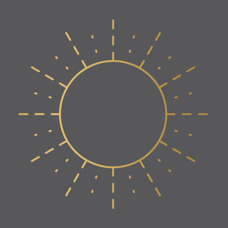 golden circle with sunburst- vector illustrationのイラスト素材