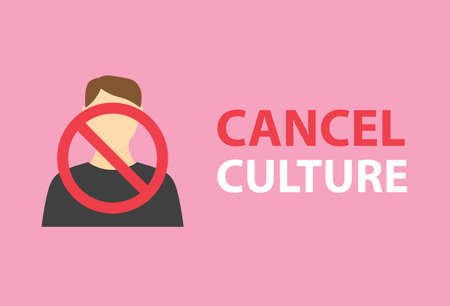 cancel culture concept, social media criticism and censorship- vector illustrationのイラスト素材