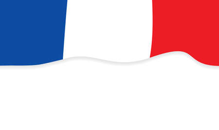 France wavy flag over white backround - vector illustrationのイラスト素材