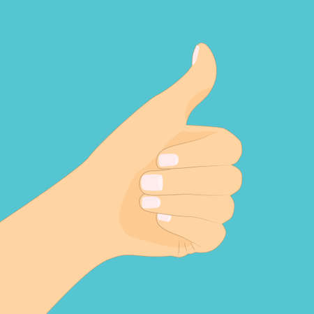 hand showing thumb up gesture, ok sign - vector illustrationのイラスト素材