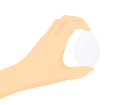 hand holding egg, Easter, new life, springtime concept- vector illustrationのイラスト素材