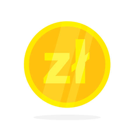 polish zloty currency coin icon- vector illustrationのイラスト素材