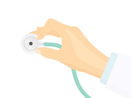 doctor hand hollding a stethoscope- vector illustrationのイラスト素材