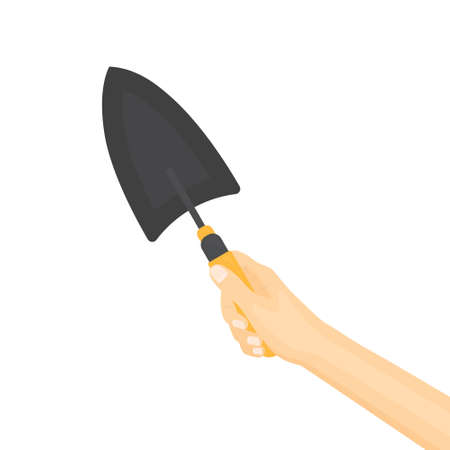 hand with garden shovel -vector illustrationのイラスト素材