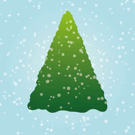 christmas tree and snowflakes- vector illustrationのイラスト素材