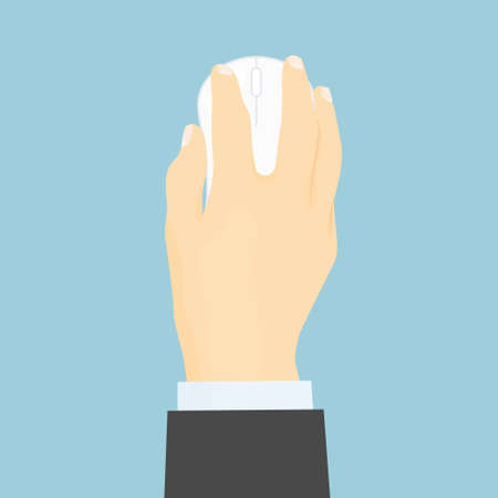 hand holding computer mouse - vector illustrationのイラスト素材