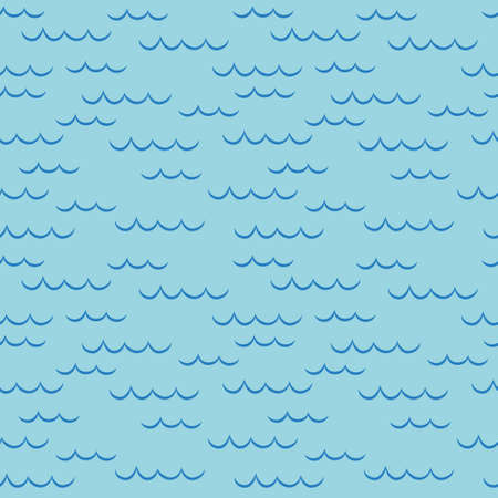 seamless pattern of blue sea waves, great for wrapping, textile, wallpaper, greeting card- vector illustrationのイラスト素材