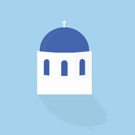 typical architecture of greek domed church icon- vector illustrationのイラスト素材