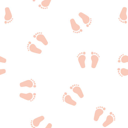 seamless pattern of baby feet, great for wrapping, textile, wallpaper, greeting card- vector illustrationのイラスト素材