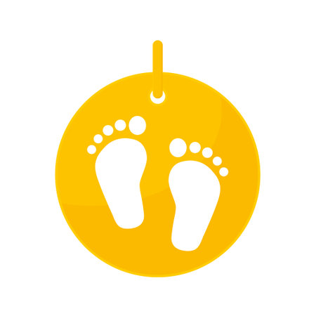 mother necklace with baby feet- vector illustrationのイラスト素材