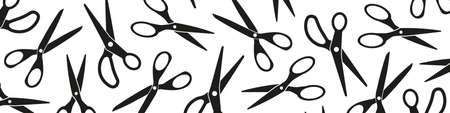 black tailor scissors banner - vector illustrationのイラスト素材
