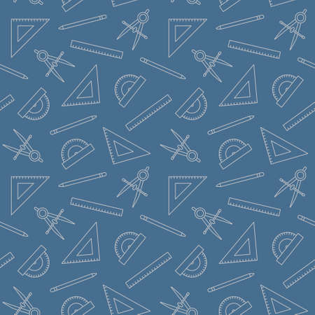 seamless pattern of geometry tools, maths, back to school concept, great for wrapping, textile, wallpaper, greeting card- vector illustrationのイラスト素材