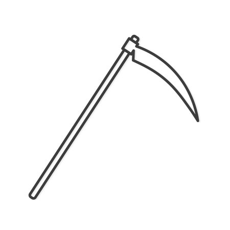 garden, Halloween scythe outline icon- vector illustrationのイラスト素材