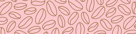 banner with coffee beans - vector illustrationのイラスト素材
