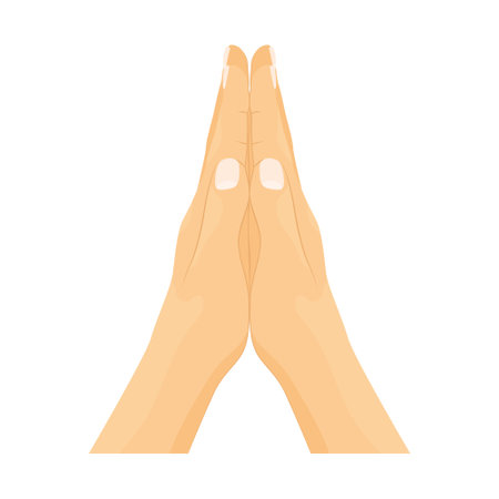 hands in praying position -vector illustrationのイラスト素材