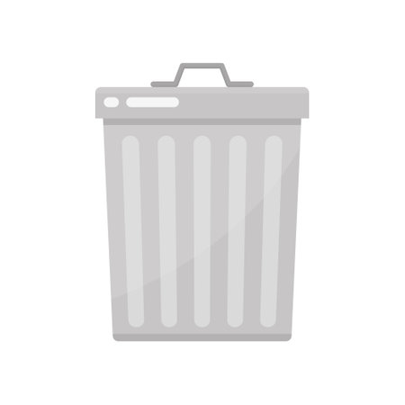 metal trash can icon- vector illustrationのイラスト素材
