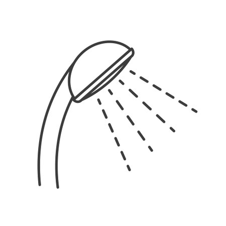 handshower with stream of water- vector illustrationのイラスト素材