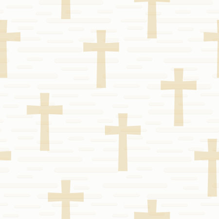 seamless christian, holy paper or abstract texture with cross  symbol- vector illustrationのイラスト素材
