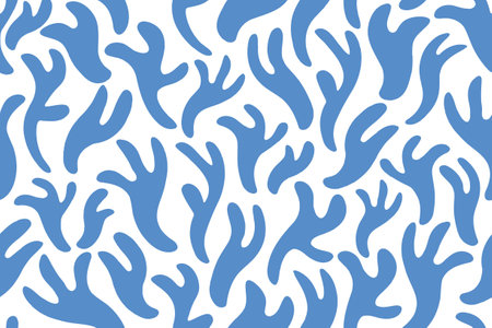 seamless blue pattern with abstract contemporary design; twigs or coral; great for wallpaper, textile, greeting card - vector illustrationのイラスト素材
