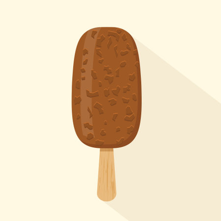 chocolate ice cream on a stick - vector illustrationのイラスト素材
