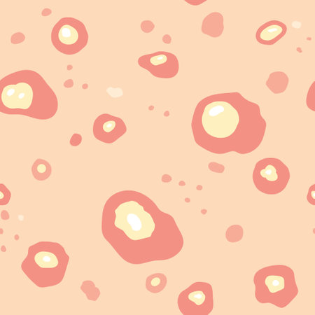 seamless pattern of skin with infected with acne, pimples- vector illustrationのイラスト素材
