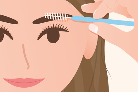 eyebrow lamination procedure; aesthetic medicine clinic, beauty salon concept- vector illustrationのイラスト素材