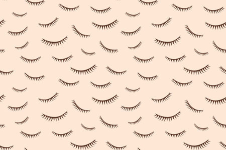 seamless eyelash pattern; funny background, great for wallpaper, greeting card, textile, beauty salon- vector illustrationのイラスト素材