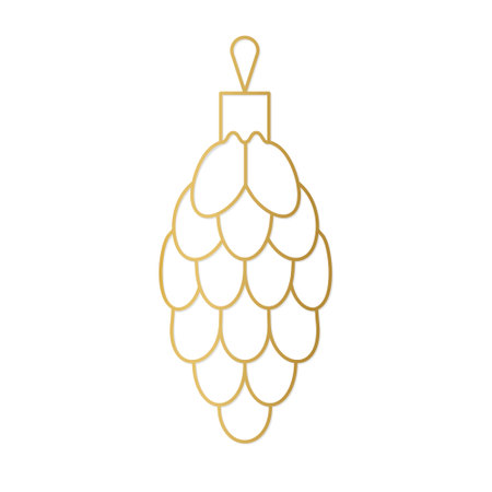 golden pinecone shape christmas bauble- vector illustrationのイラスト素材