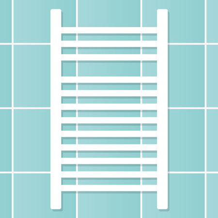 towel heater in the bathroom - vector illustrationのイラスト素材