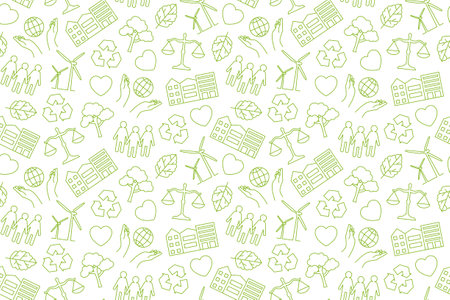 CSR (Corporate Social Responsibility) seamless pattern - vector illustrationのイラスト素材