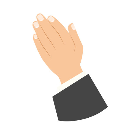 hands of praying priest in the cassock- vector illustrationのイラスト素材