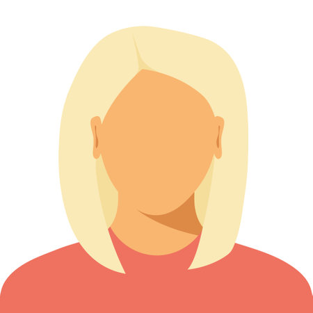faceless woman portrait, cartoon character, avatar; It's perfect for website profiles, social media accounts, or online gaming identities- vector illustrationのイラスト素材