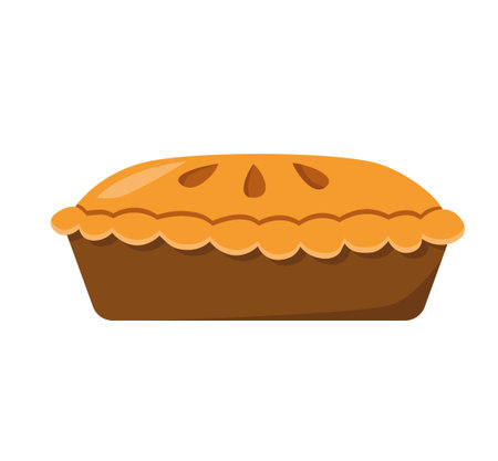 apple pie icon, typical american Thanksgiving cake - vector illustrationのイラスト素材