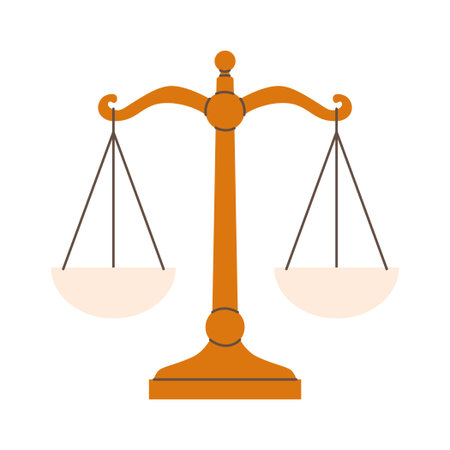 weigh balance scale icon; symbolizing justice, equality, and decision making- vector illustrationのイラスト素材