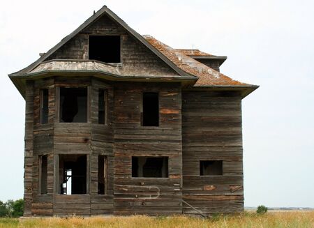 abandoned house in saskatchewanの写真素材