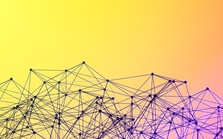 Abstract polygonal space low poly dark background with connecting dots and lines. Connection...