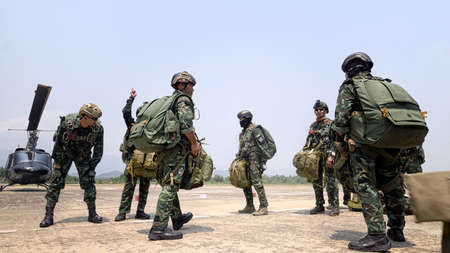 Navy Seal Military endurance training in Chiang Mai, Thailand.の写真素材