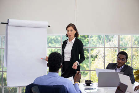 Successful Businessman Coaching People Officeの写真素材