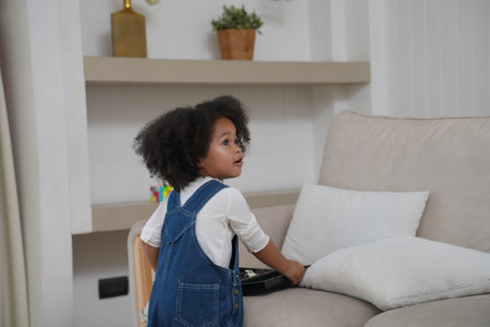 Little girl with special needs enjoy spending time with family.の写真素材