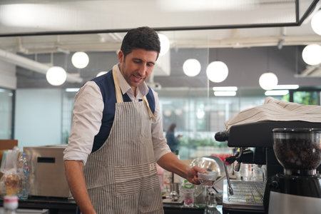 Modern small business, cafe and work outdoor, new normal and startup
