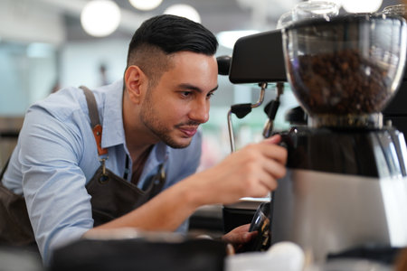 Modern small business, cafe and work outdoor, new normal and startupの写真素材