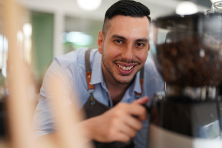 Modern small business, cafe and work outdoor, new normal and startup
