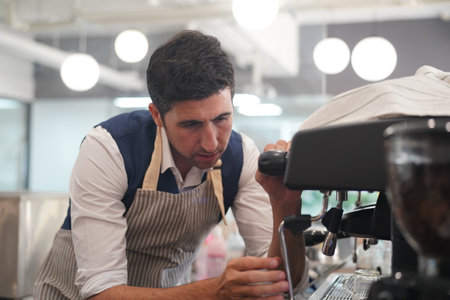 Modern small business, cafe and work outdoor, new normal and startup