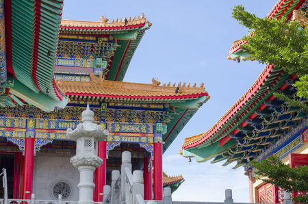 Chinese buddhist temple in thailand.の写真素材