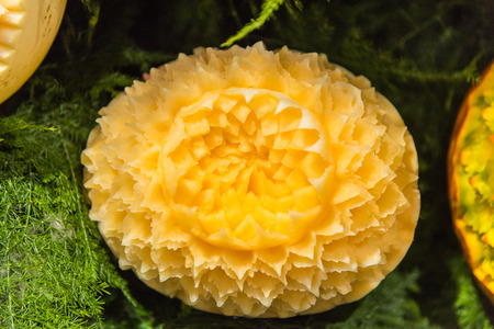 Melon carving craft.の写真素材