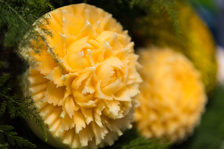 Melon carving craft.の写真素材