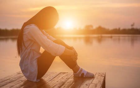 Lonely woman.の写真素材