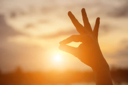hands-shape for the Sun.の写真素材
