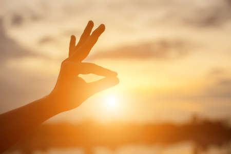 hands-shape for the Sun.の写真素材