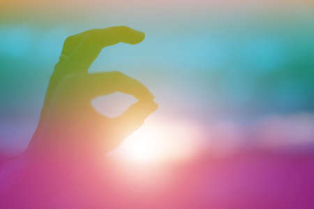 hands-shape for the Sun.の写真素材